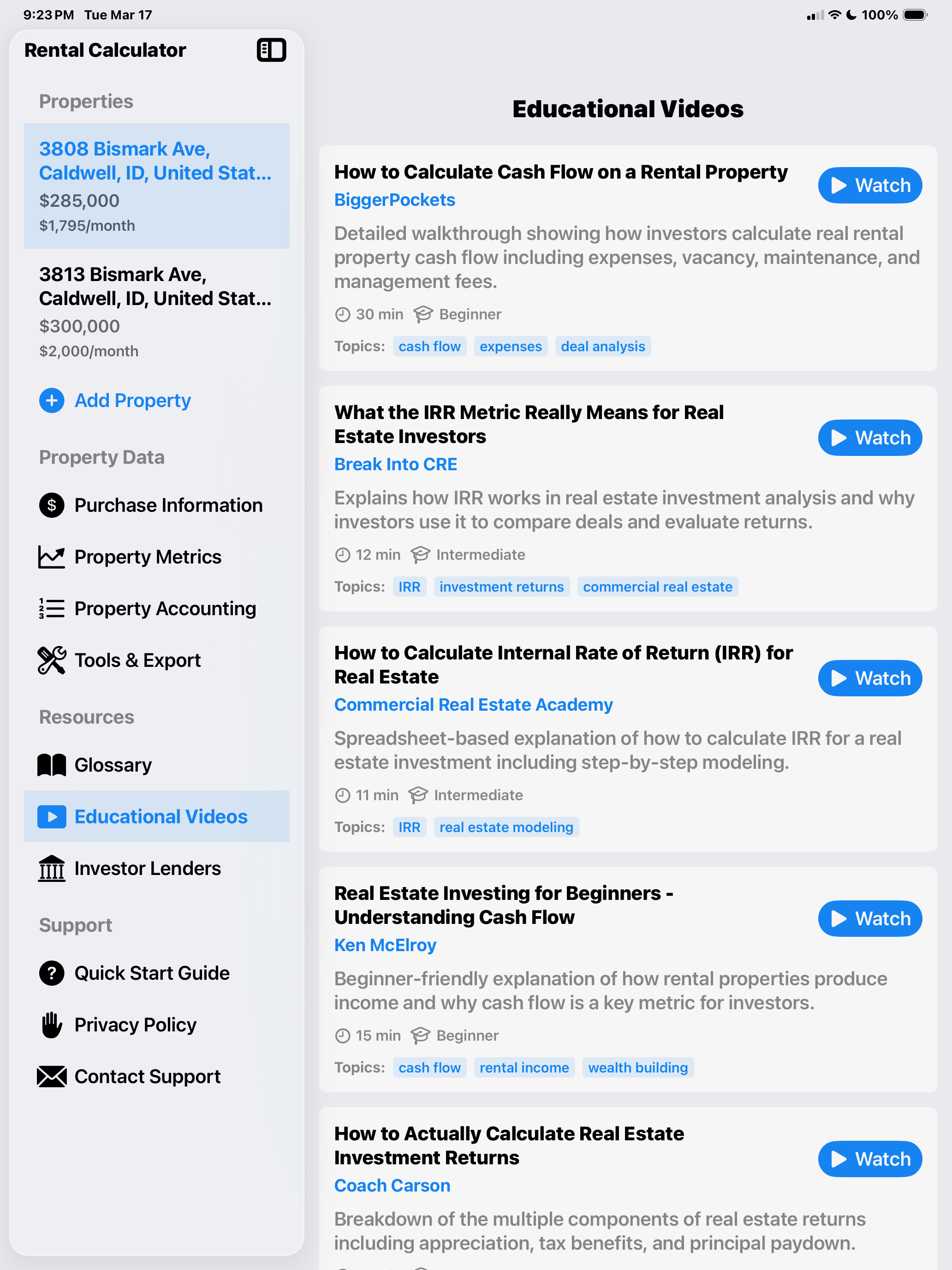 Educational Videos – iPad